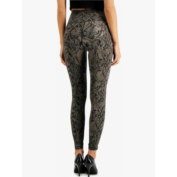 INC Women Gray Compression High Waist Animal Print Active Skinny Leggings Small - Picture 2 of 4
